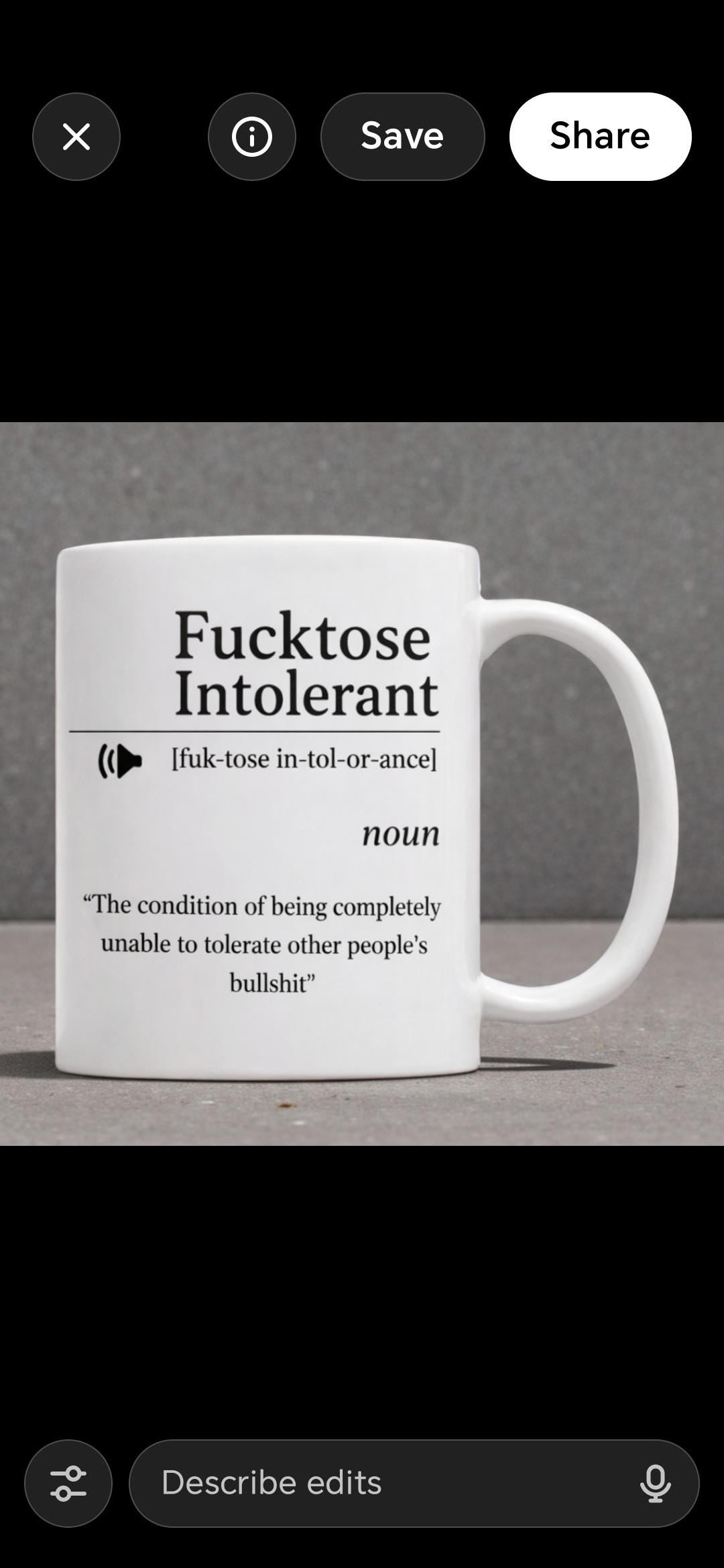 Fucktose Intolerant Mug – Funny Swear Mug | Rude Gift | Office Mug | Best Friend Gift