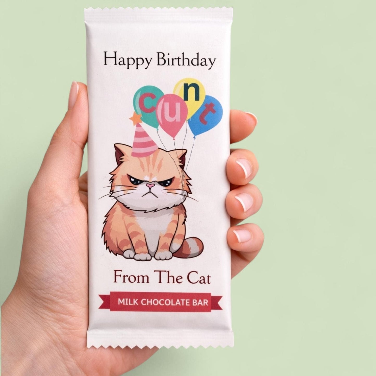 Rude Birthday Chocolate Bar Gift From The Cat Funny Novelty Milk Chocolate