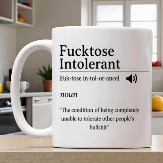 Fucktose Intolerant Mug – Funny Swear Mug | Rude Gift | Office Mug | Best Friend Gift