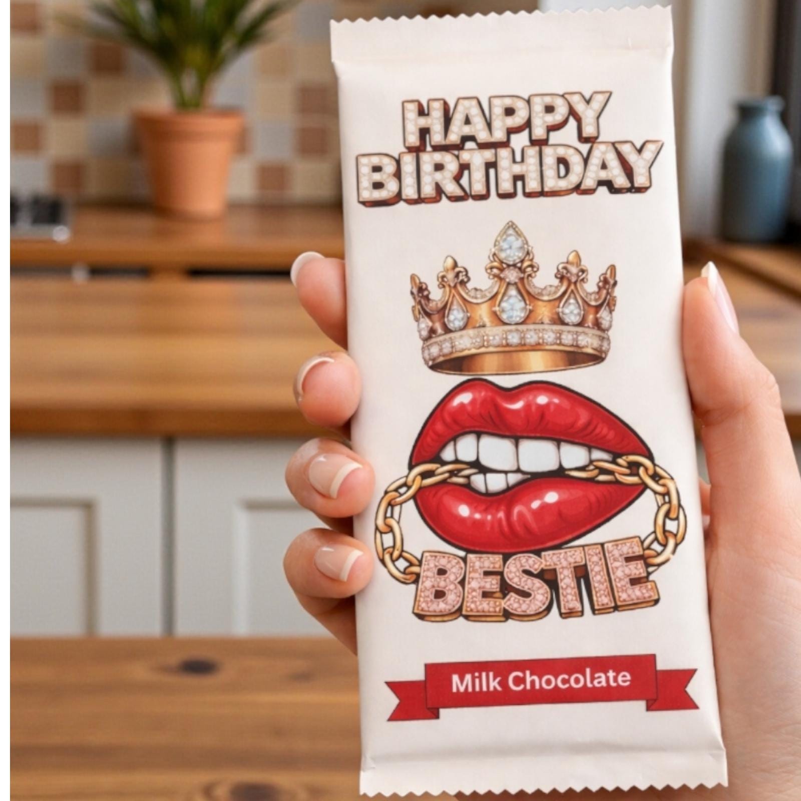 Happy Birthday Bestie Chocolate Bar Gift – Funny Birthday Chocolate for Her, Cheeky Novelty Present, Best Friend Birthday Treat