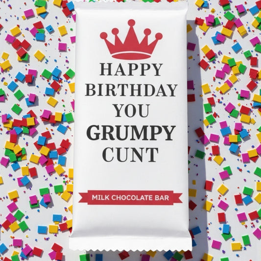 Rude Novelty Chocolate Bar: Funny Birthday Kift For Grumpy Husband-Boyfriend