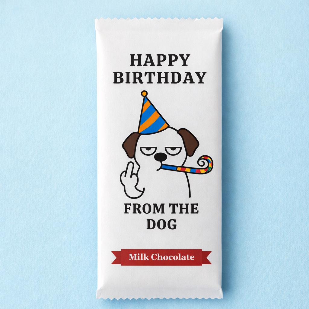 Rude Chocolate Bar, Birthday Gift, From The Dog, Funny Novelty Present For Dog Lover.