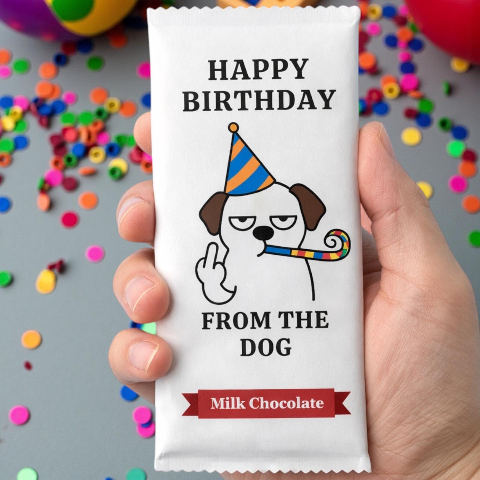 Rude Chocolate Bar, Birthday Gift, From The Dog, Funny Novelty Present For Dog Lover.
