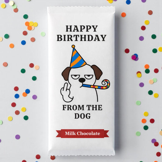 Rude Chocolate Bar, Birthday Gift, From The Dog, Funny Novelty Present For Dog Lover.
