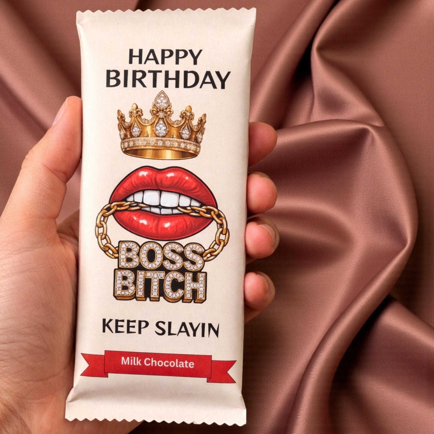 Funny Birthday Chocolate Bar Gift For Her Boss Bitch, Slay Queen Present, Novelty Chocolate