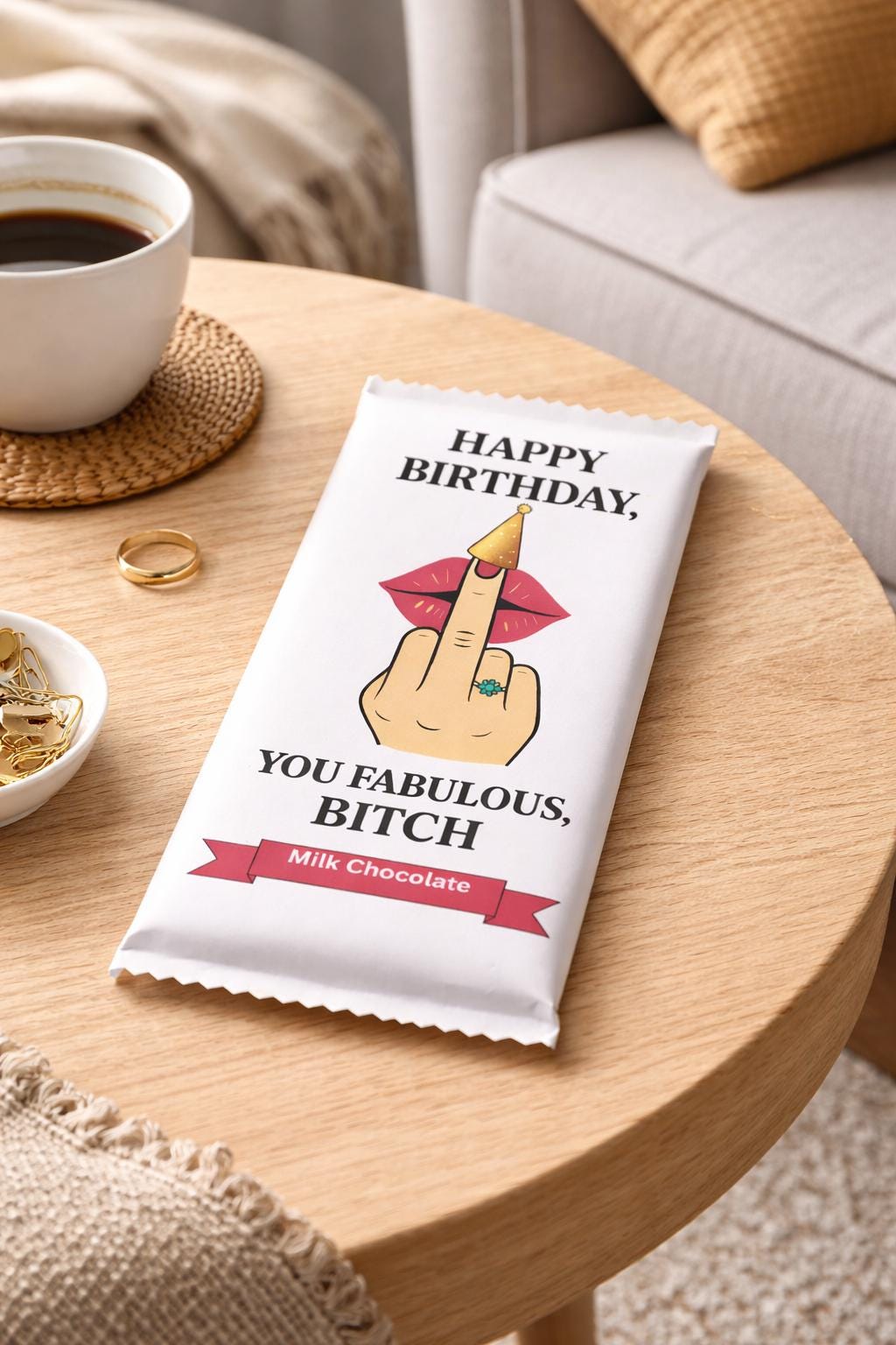 Funny Rude Birthday Chocolate Gift for Her – Cheeky Novelty Chocolate Bar – You Fabulous Bitch,