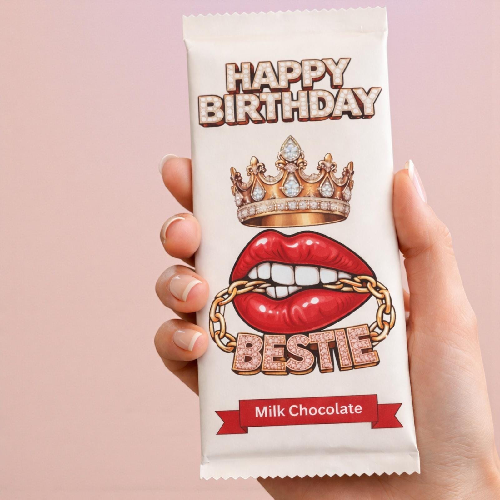 Happy Birthday Bestie Chocolate Bar Gift – Funny Birthday Chocolate for Her, Cheeky Novelty Present, Best Friend Birthday Treat