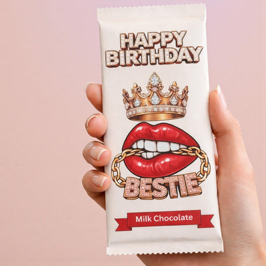 Happy Birthday Bestie Chocolate Bar Gift – Funny Birthday Chocolate for Her, Cheeky Novelty Present, Best Friend Birthday Treat