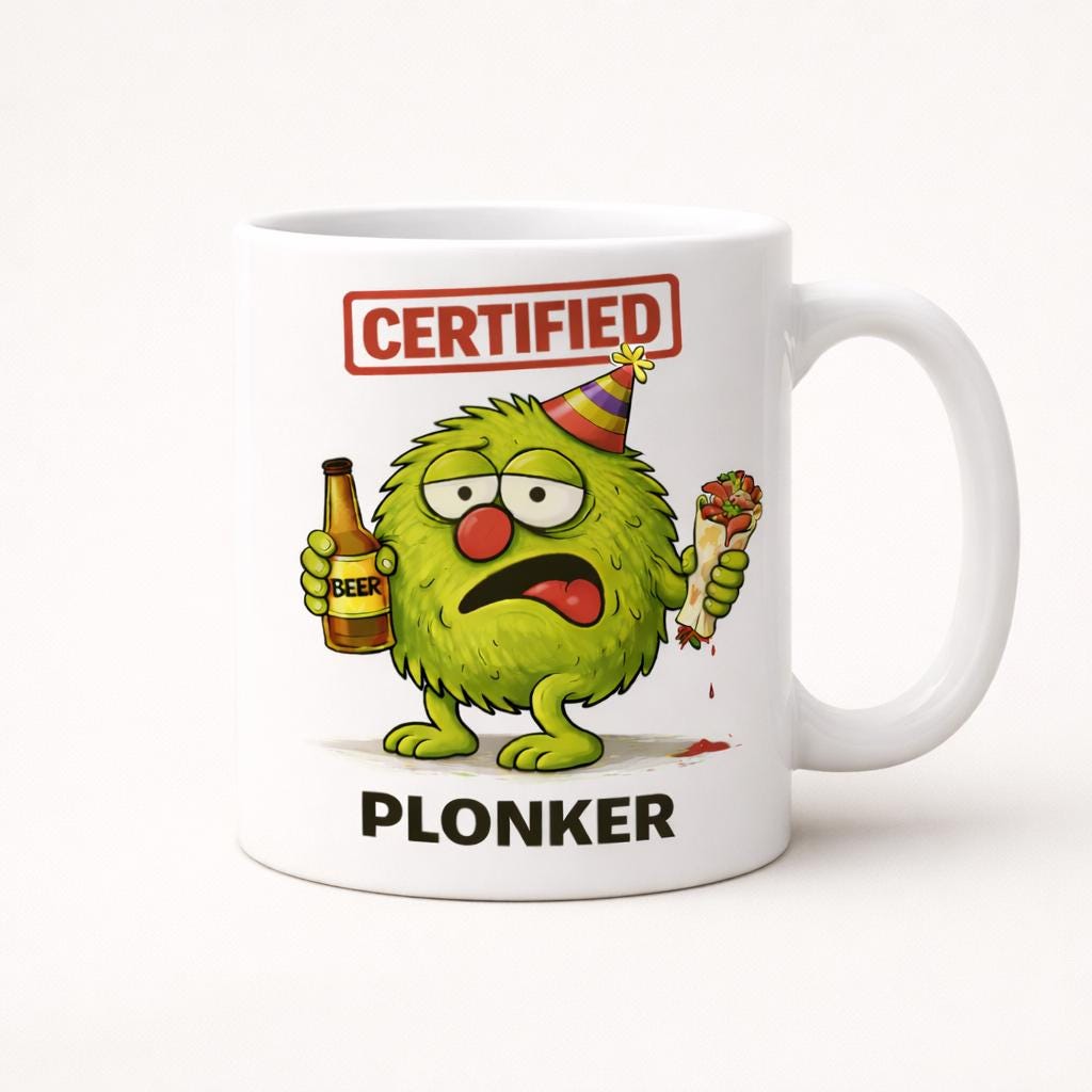 Funny Plonker Mug – Rude Offensive Coffee Cup – Adult Joke Gift