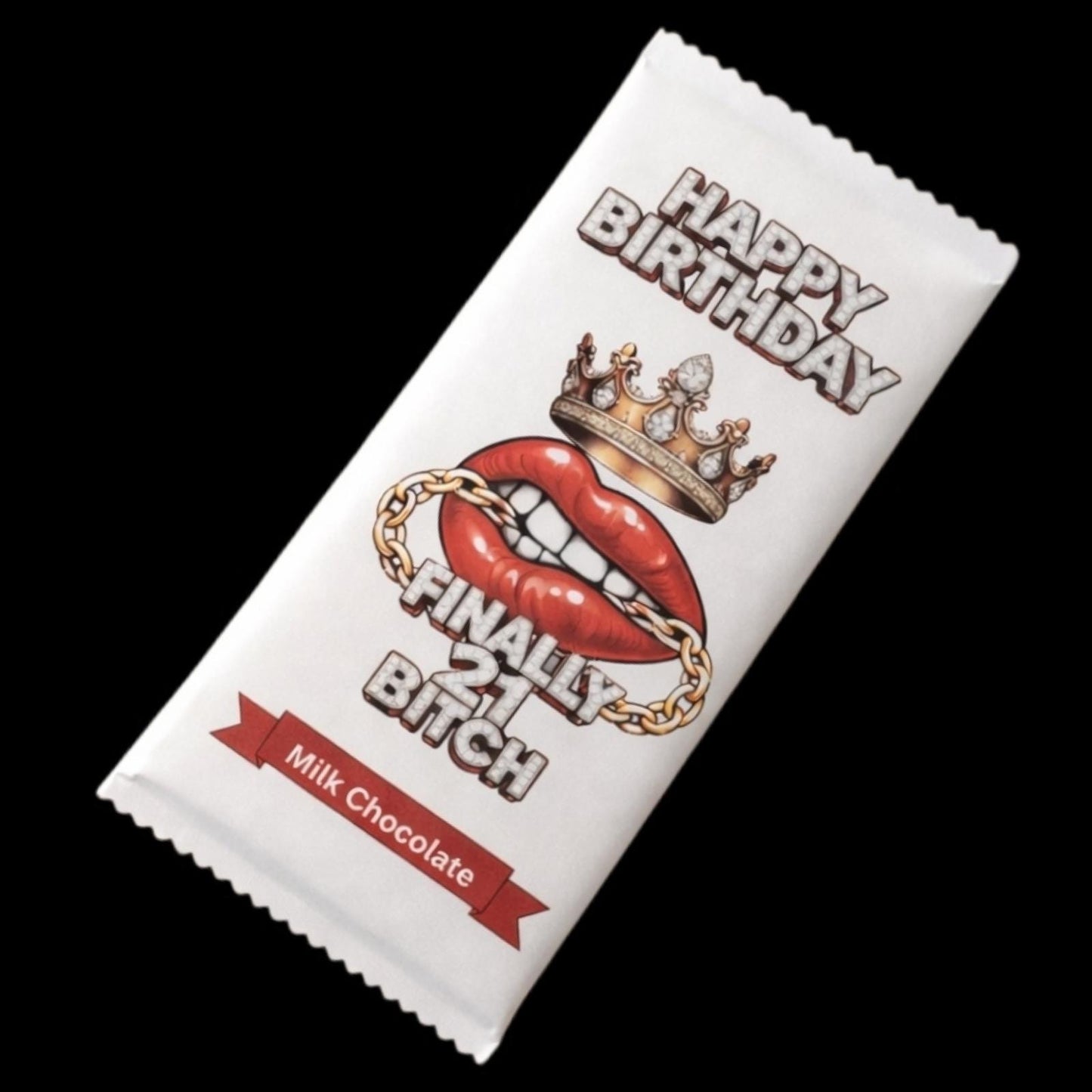 Rude 21st Chocolate Bar Gift For Her. Finally 21 Bitch. Funny Birthday Gift For Women