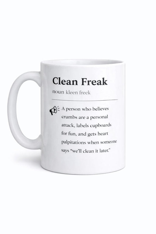 Rude Definition Mug Clean Freak – Funny Swear Mug | Rude Gift | Office Mug | Best Friend Gift