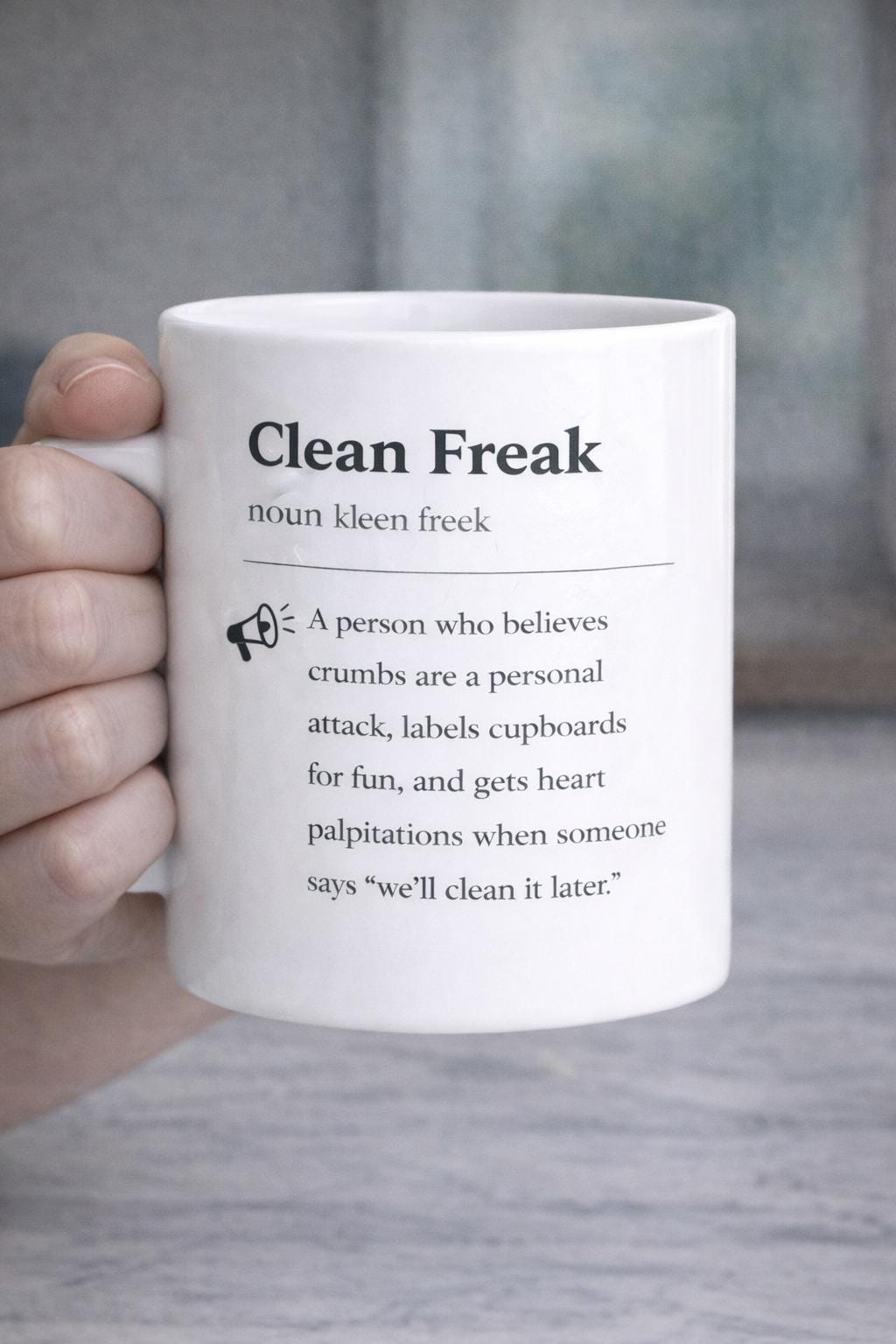 Rude Definition Mug Clean Freak – Funny Swear Mug | Rude Gift | Office Mug | Best Friend Gift