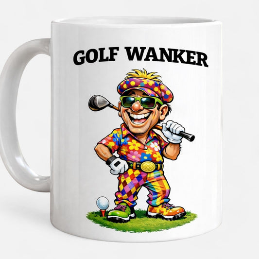 Funny Golf Mug: "Golf Wanker" Trophy Design, Gift for Golfing enthusiast