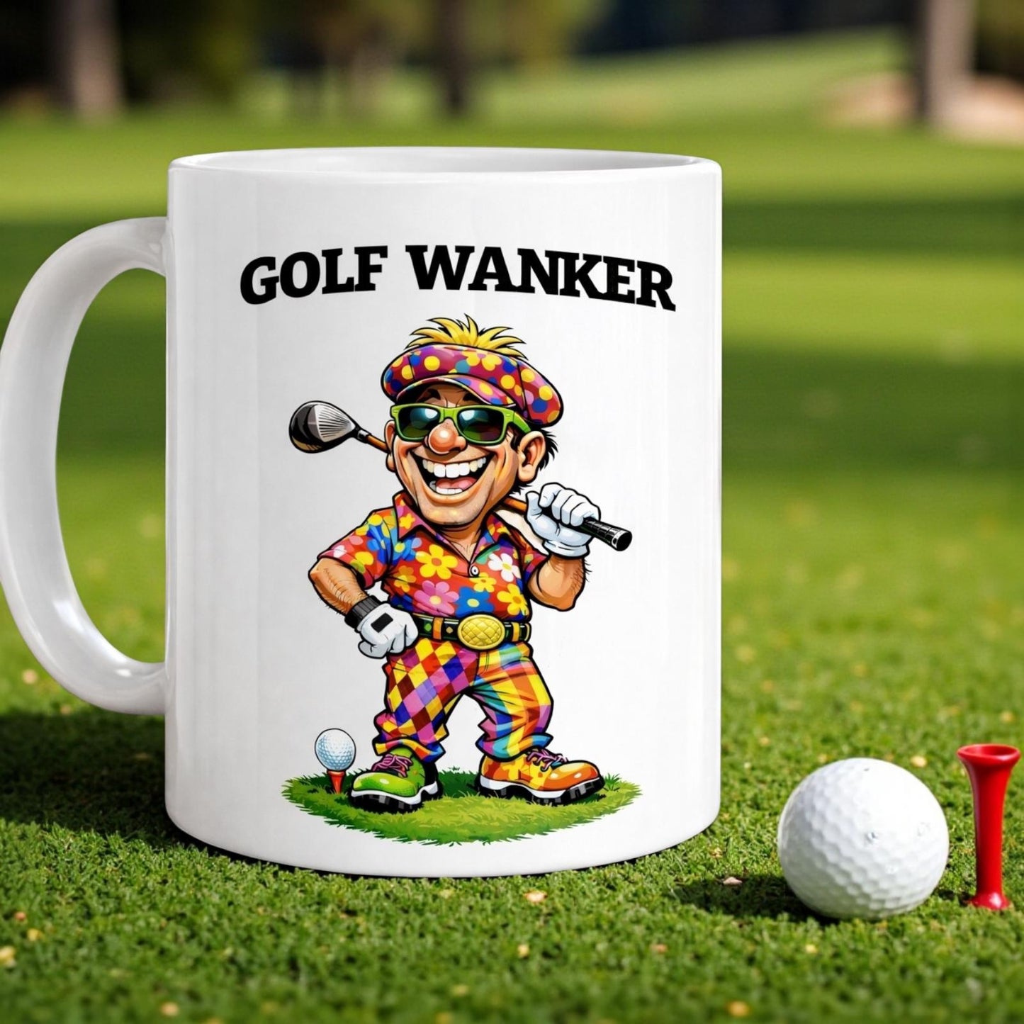 Funny Golf Mug: "Golf Wanker" Trophy Design, Gift for Golfing enthusiast