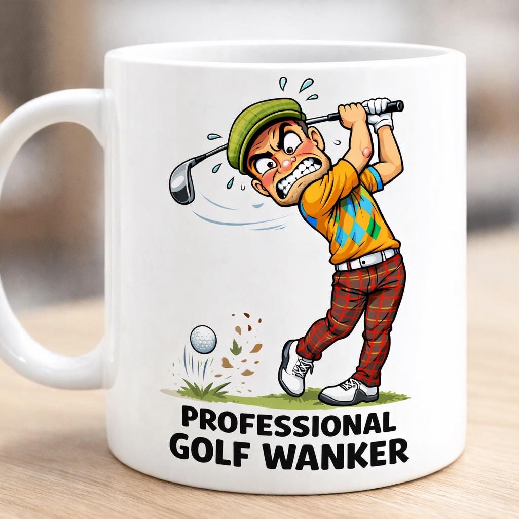Funny Golf Mug, Professional Golf Wanker Mug, Rude Golfer Gift, Funny Golfer Cup, Golf Lover Gift, Golf Joke Mug