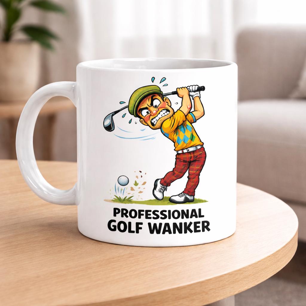 Funny Golf Mug, Professional Golf Wanker Mug, Rude Golfer Gift, Funny Golfer Cup, Golf Lover Gift, Golf Joke Mug