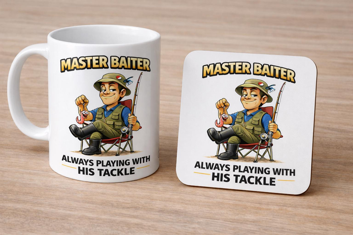 Funny Fishing Mug Master Baiter Fisherman Gift, Angler Cup. Novelty Fishing Cup Funny Fisherman Present