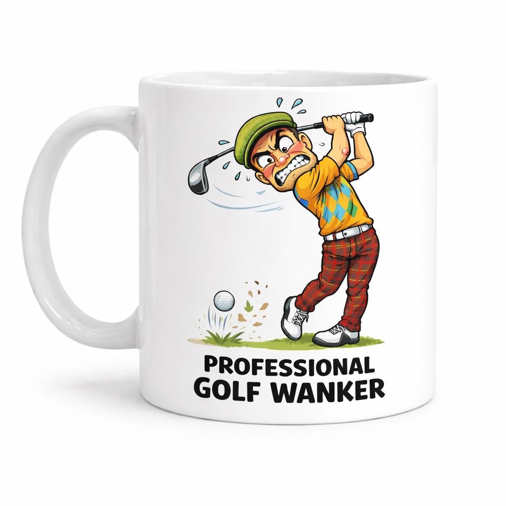 Funny Golf Mug, Professional Golf Wanker Mug, Rude Golfer Gift, Funny Golfer Cup, Golf Lover Gift, Golf Joke Mug