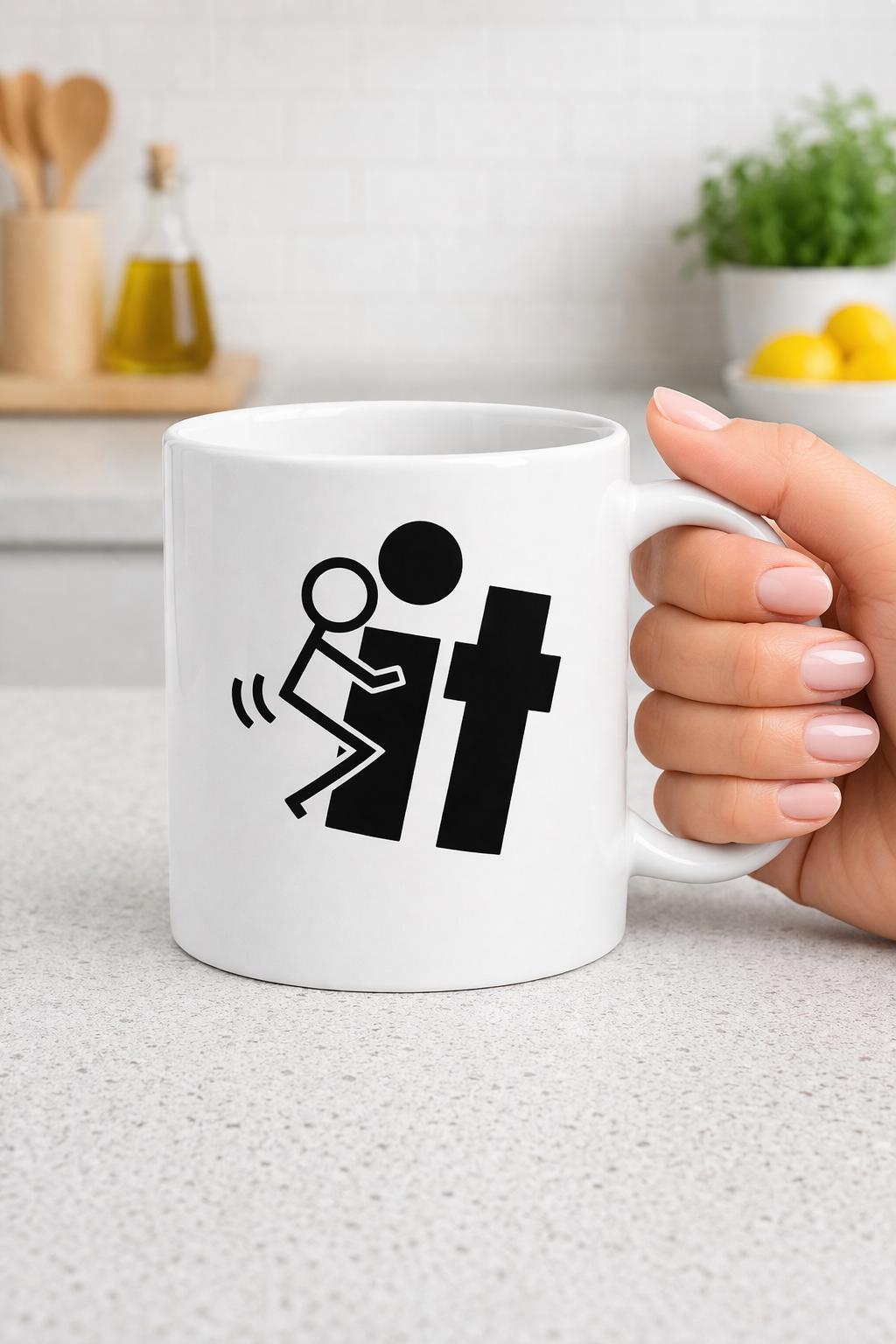 Funny Fu*k It Mug, Rude Novelty Coffee Cup, Cheeky Adult Humour Gift