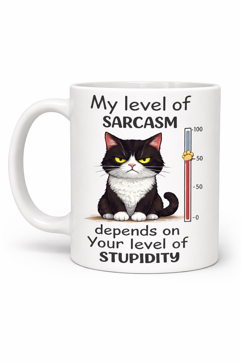 Funny Cat Mug, Rude Cat Gift, Sarcastic Cat Lover Mug, Black & White Cat Mug