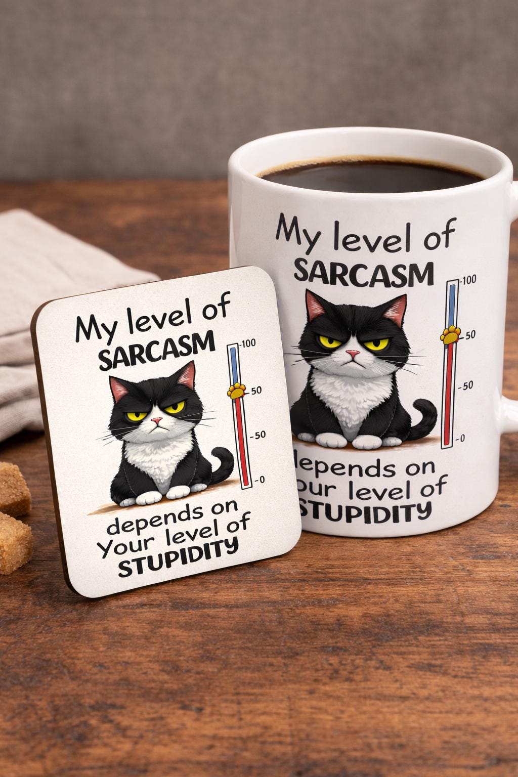 Funny Cat Mug, Rude Cat Gift, Sarcastic Cat Lover Mug, Black & White Cat Mug