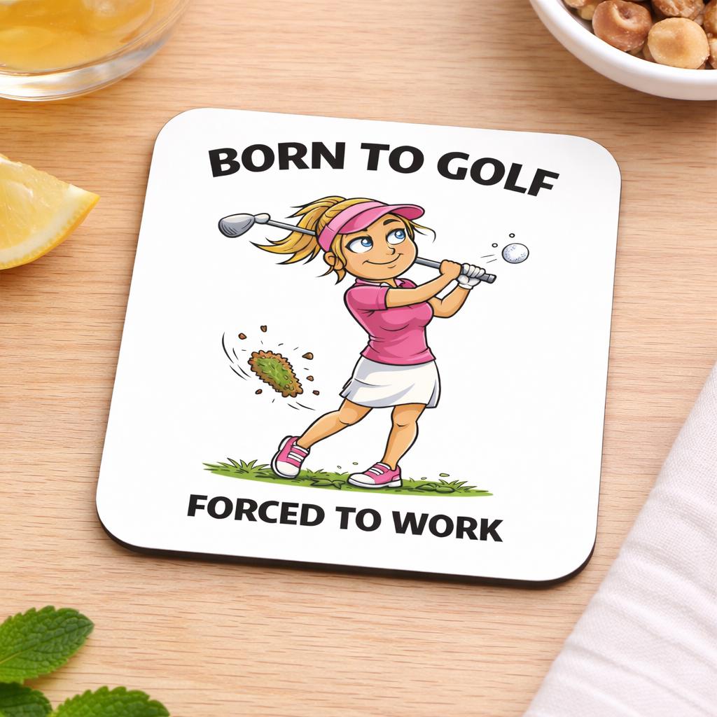 Born To Golf Forced To Work Mug, Funny Golf Mug, Golf Gift For Her, Golfer Gift, Ladies Golf Mug, Funny Work Mug, Golf Lover Gift