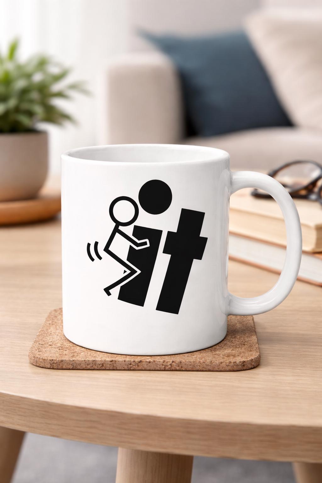 Funny Fu*k It Mug, Rude Novelty Coffee Cup, Cheeky Adult Humour Gift