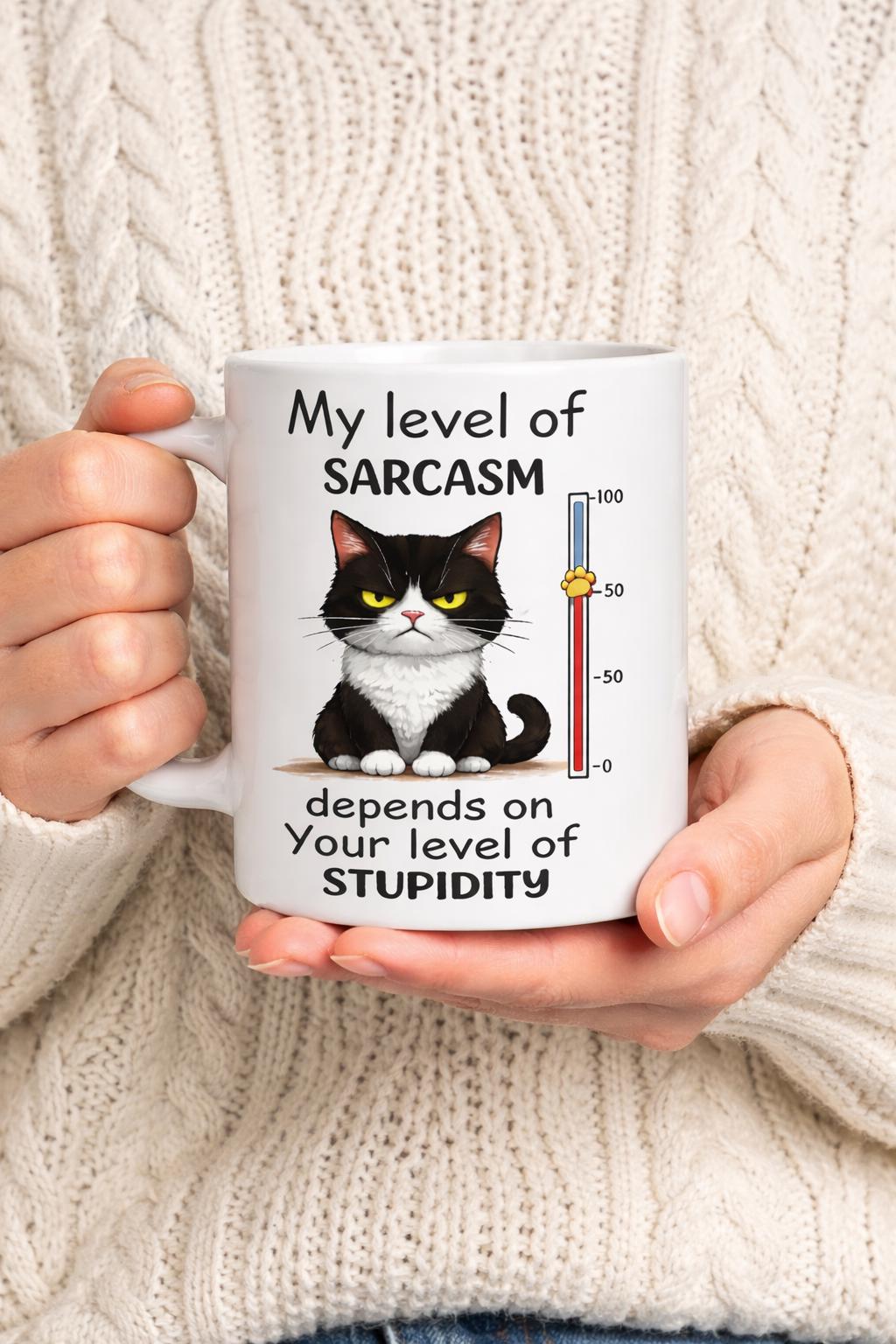 Funny Cat Mug, Rude Cat Gift, Sarcastic Cat Lover Mug, Black & White Cat Mug