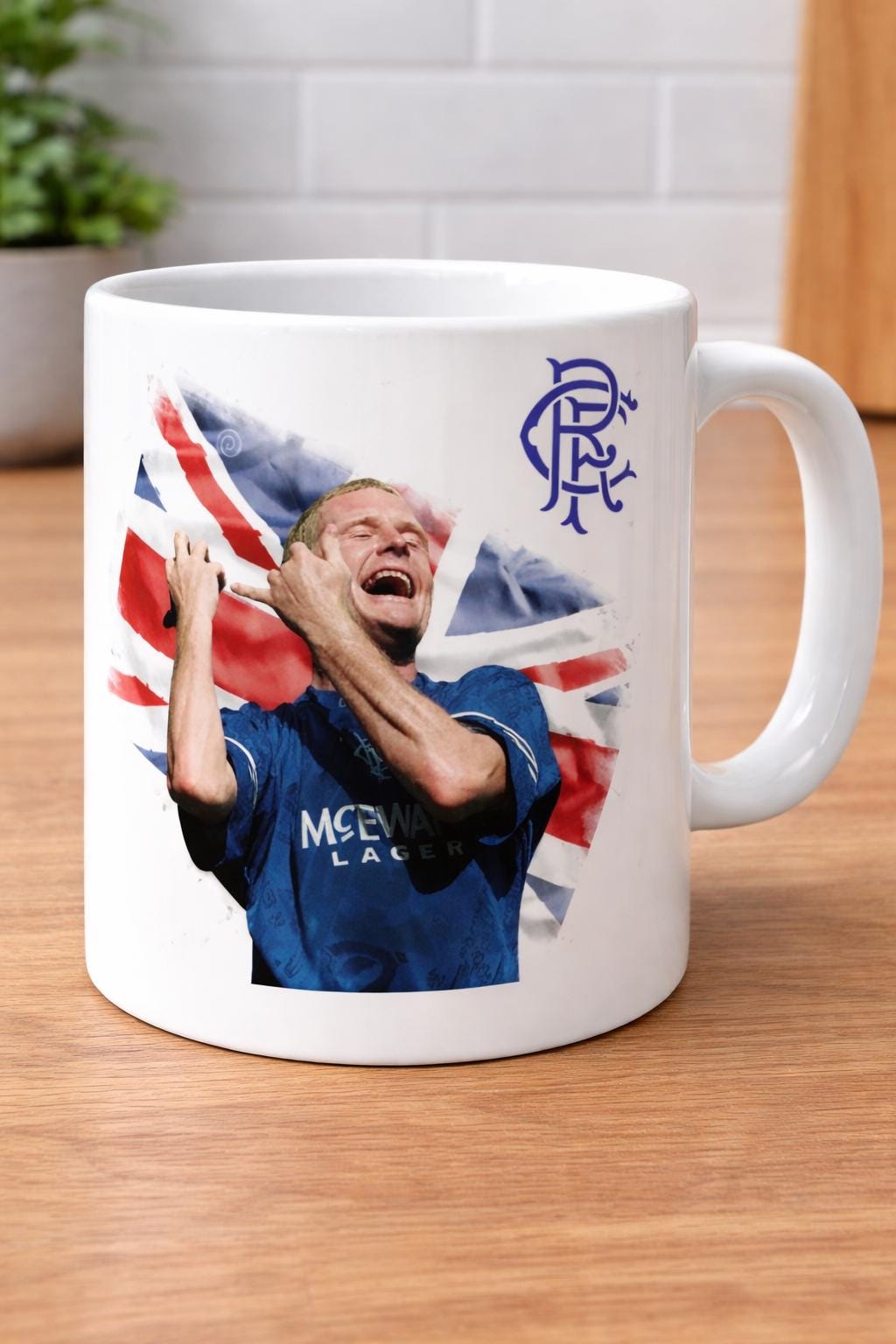Rangers Inspired Gazza Mug, Football Fan Gift, Novelty Coffee Cup