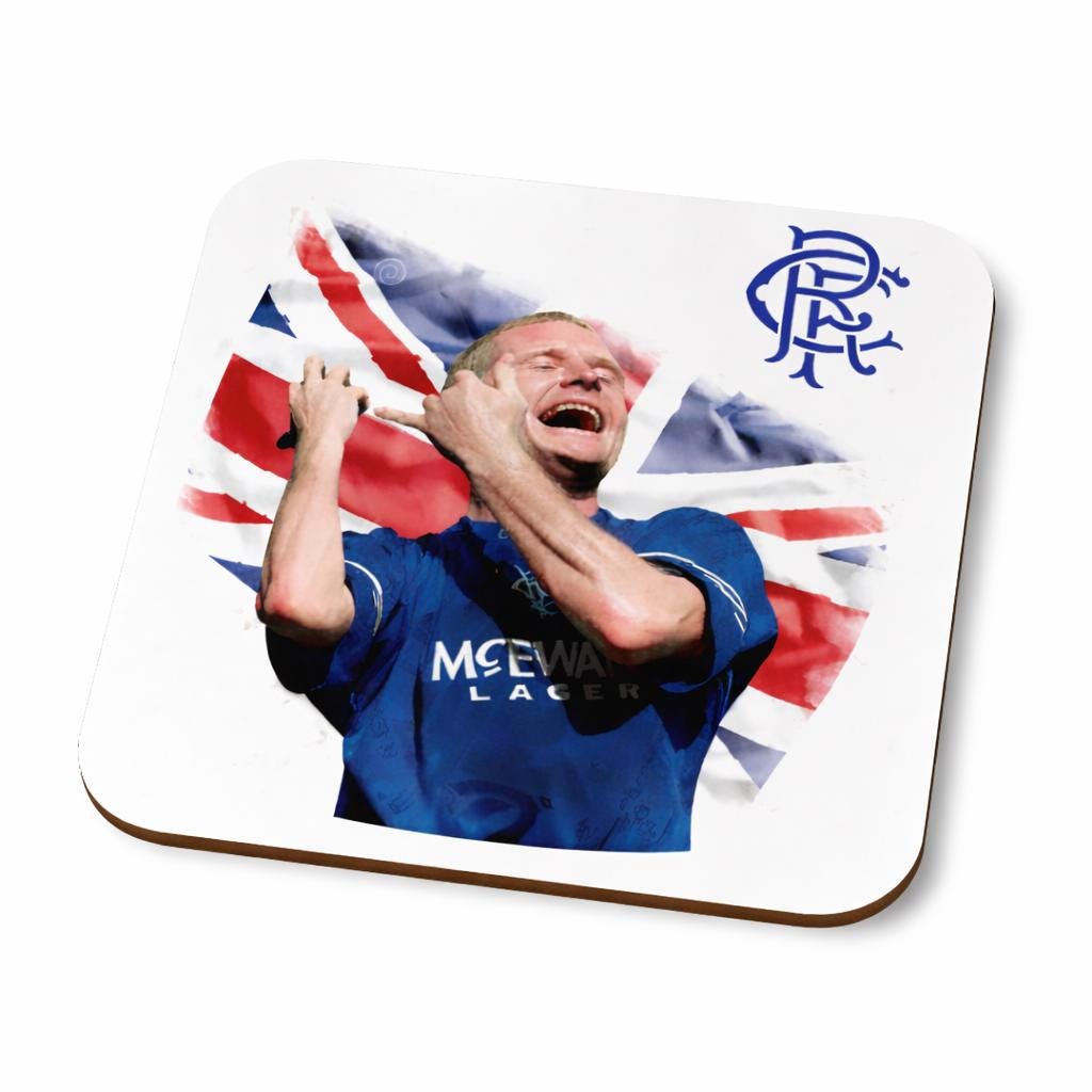 Rangers Inspired Gazza Mug, Football Fan Gift, Novelty Coffee Cup