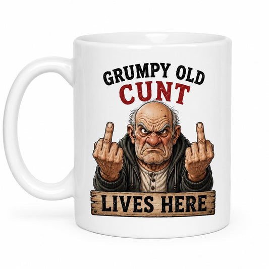 Rude Grumpy Old Man Mug – Funny Offensive Coffee Cup – Adult Humour Gift