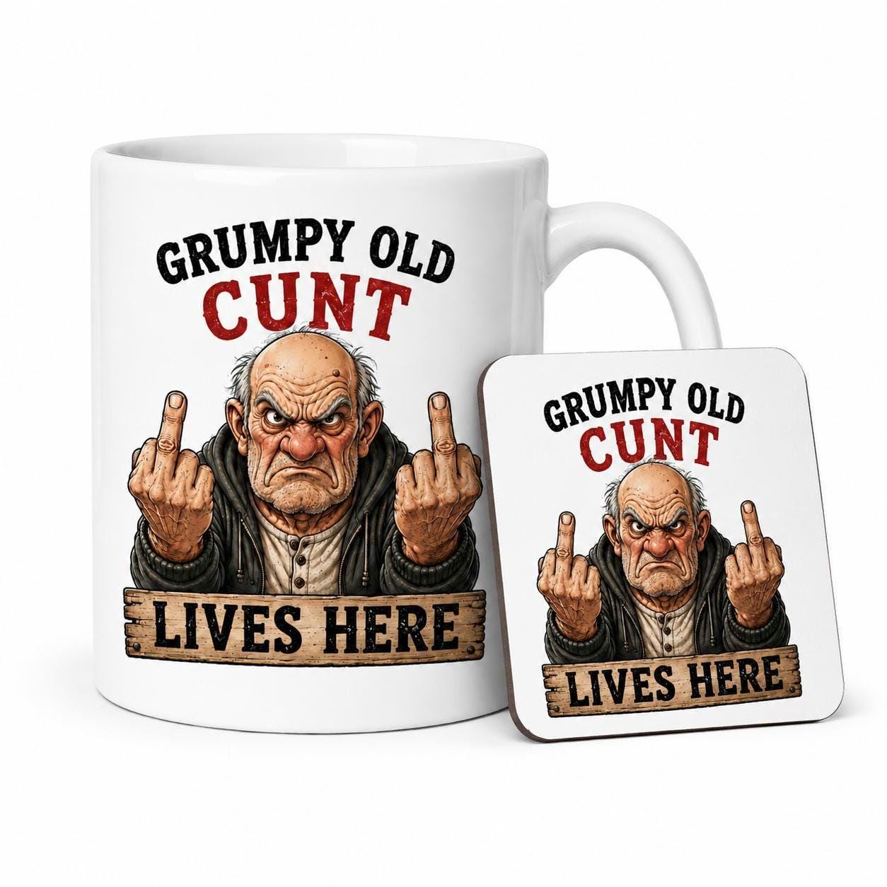 Rude Grumpy Old Man Mug – Funny Offensive Coffee Cup – Adult Humour Gift