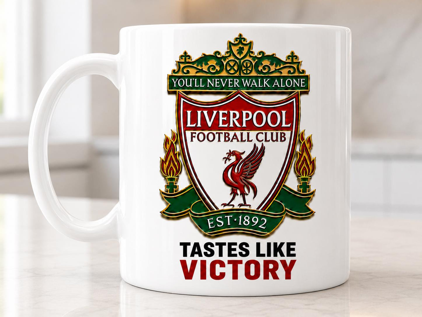 Liverpool FC Mug - Tastes Like Victory Football Fan Gift | YNWA Reds Soccer Coffee Cup, Anfield Supporter Merchandise, Birthday Gift for Him