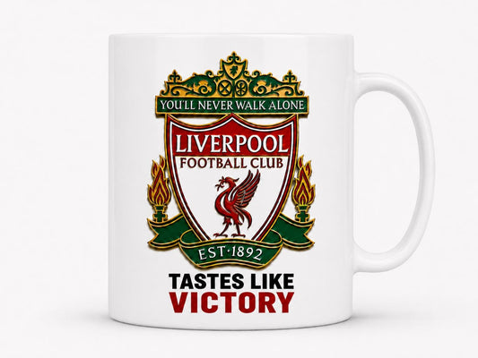 Liverpool FC Mug - Tastes Like Victory Football Fan Gift | YNWA Reds Soccer Coffee Cup, Anfield Supporter Merchandise, Birthday Gift for Him
