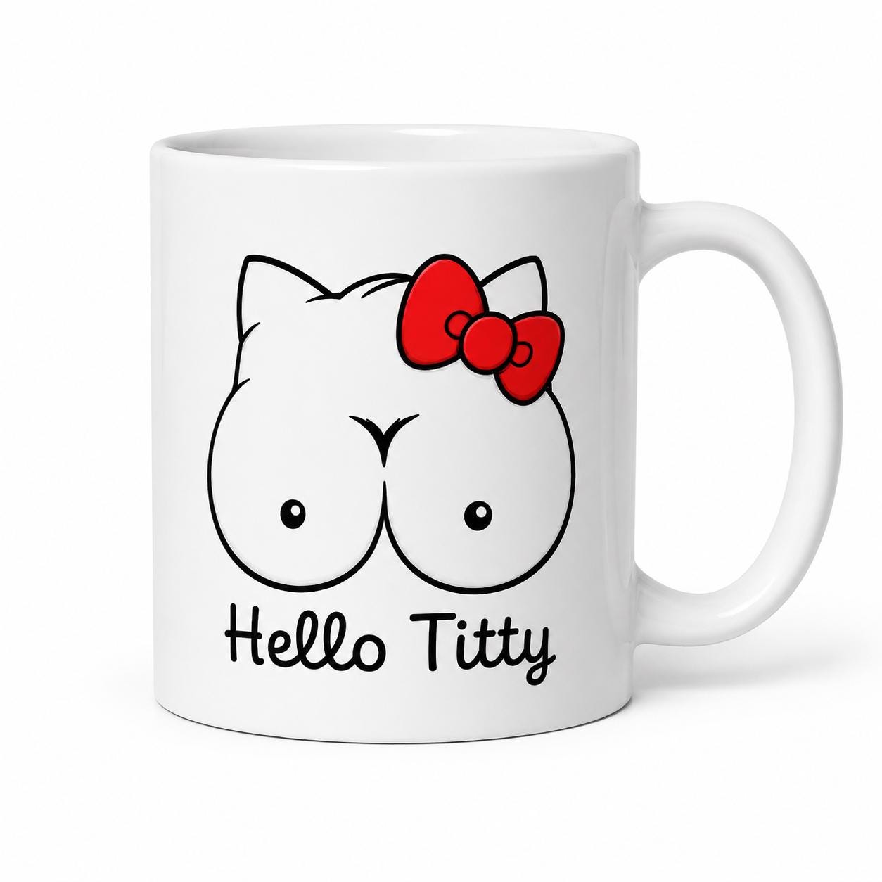 Funny Boob Cat Mug, Rude Novelty Coffee Mug, Adult Humour Gift, Funny Cat
