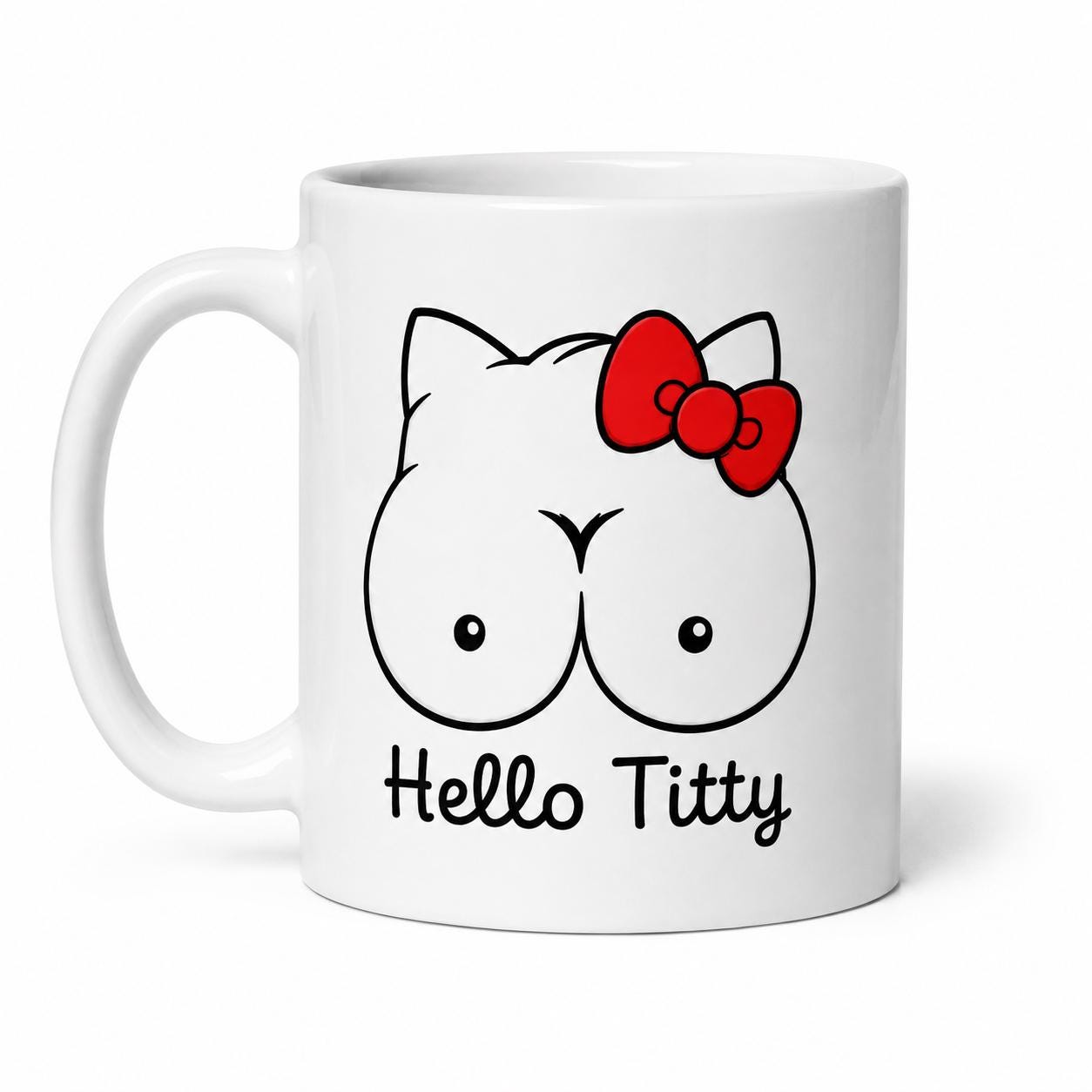 Funny Boob Cat Mug, Rude Novelty Coffee Mug, Adult Humour Gift, Funny Cat