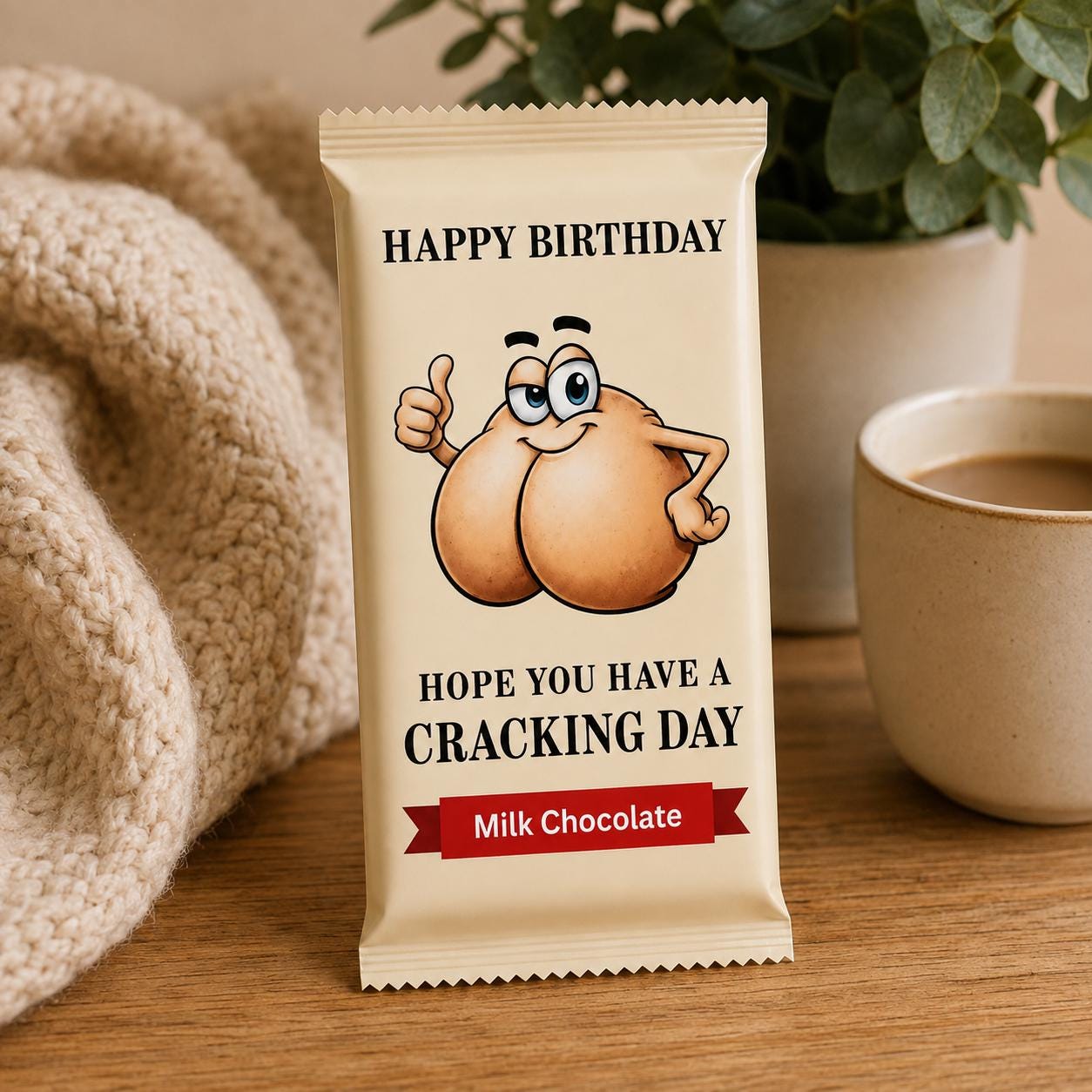 Funny Birthday Chocolate Bar, Rude Novelty Gift for Him Her, Bestie Friend Joke Present, Cheeky Chocolate Wrapper, Cracking Day Milk Choc