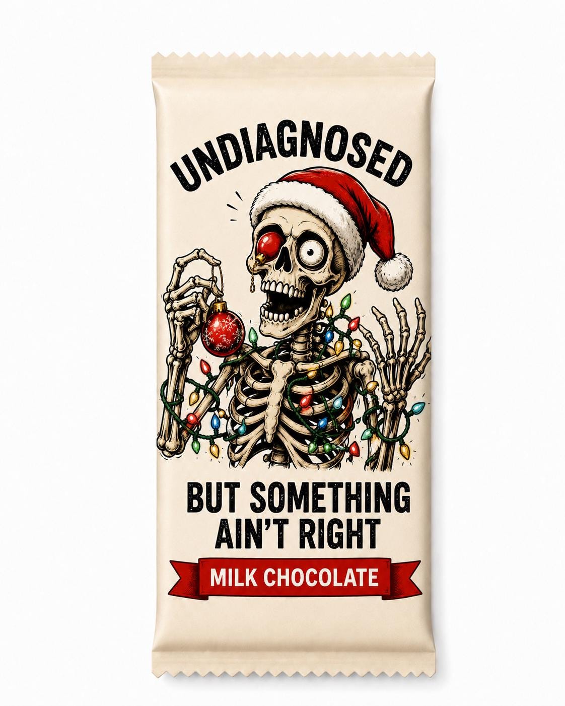 Undiagnosed But Something Ain't Right novelty chocolate bar – funny ADHD Christmas gift