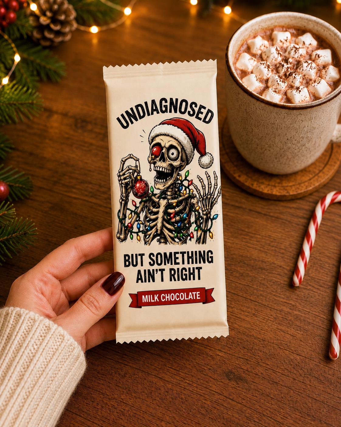 Undiagnosed chocolate bar unwrapped – funny neurodivergent Secret Santa stocking filler