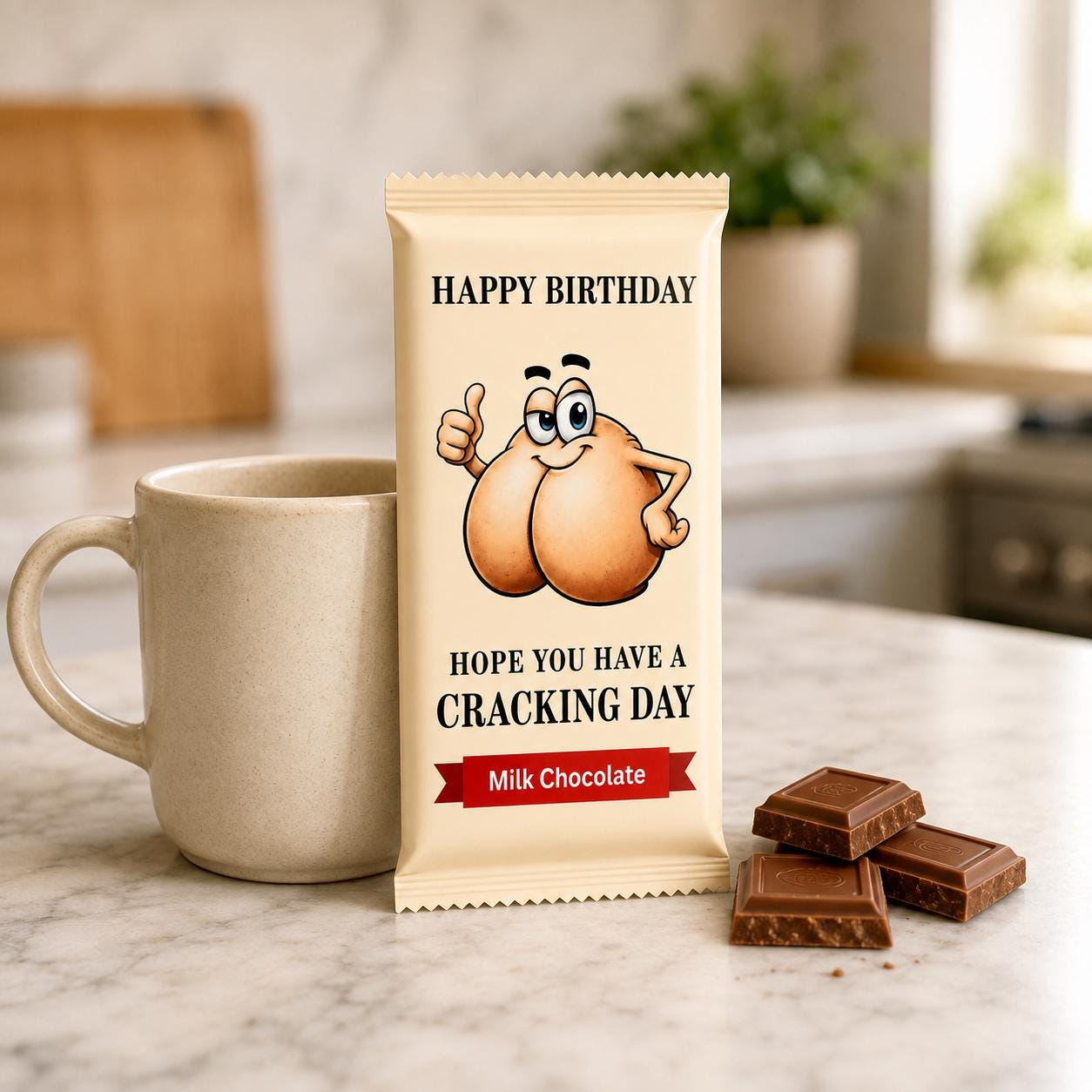Funny Birthday Chocolate Bar, Rude Novelty Gift for Him Her, Bestie Friend Joke Present, Cheeky Chocolate Wrapper, Cracking Day Milk Choc