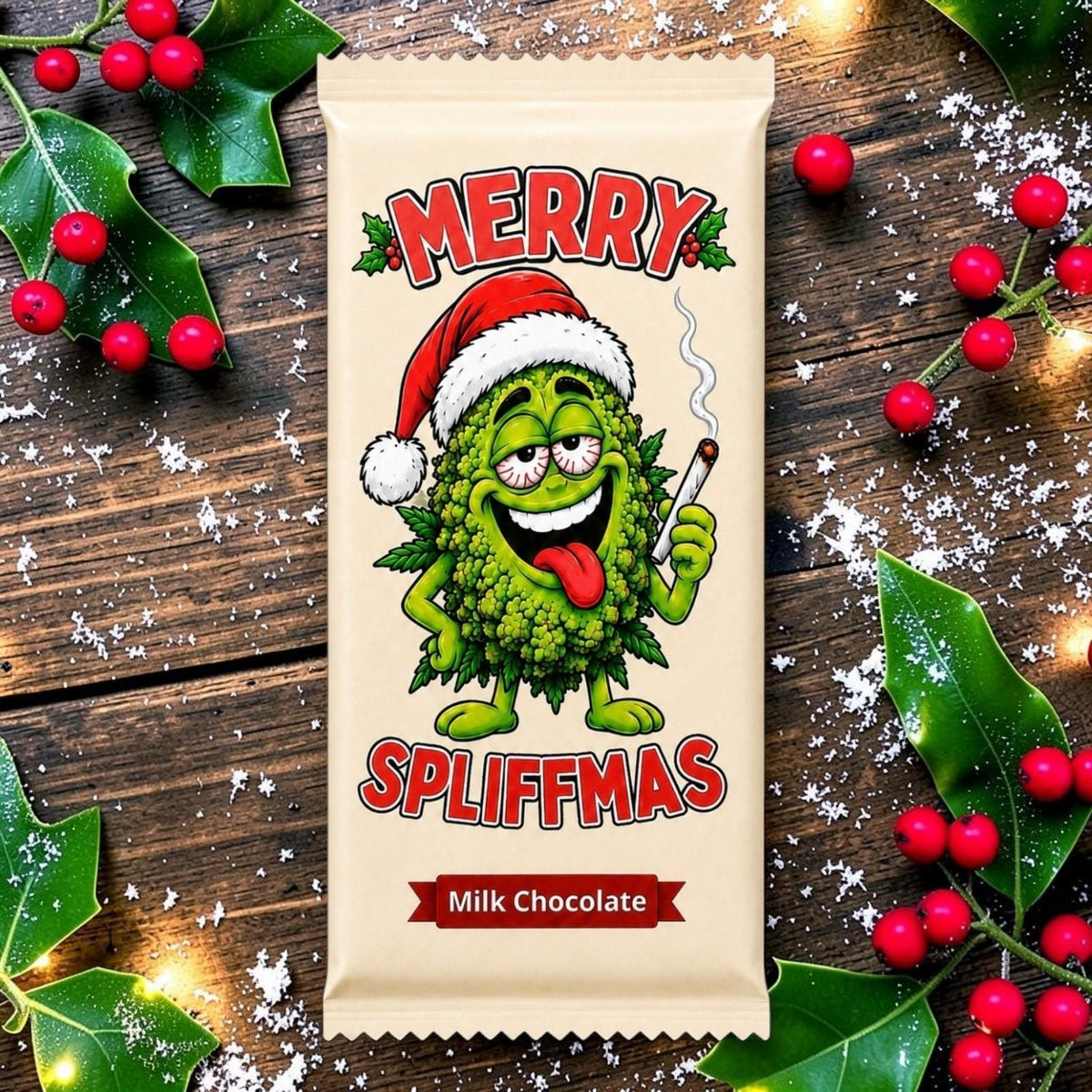 Funny Stoner Christmas Chocolate Bar, Secret Santa  Christmas Gift, Novelty Joke Gag Gift For Friends, Spliffmas 420, Cheeky Chocolate Bar