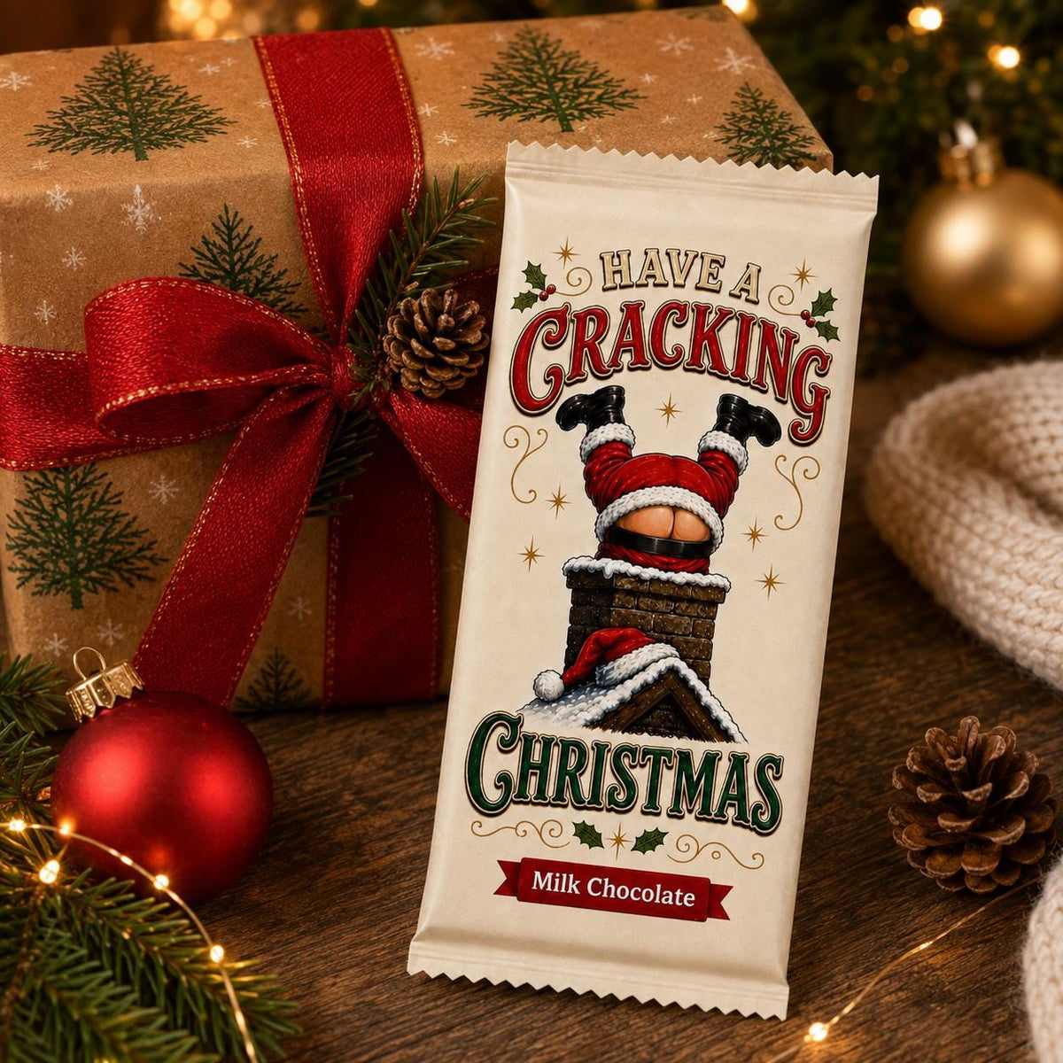 Rude Santa novelty chocolate bar – funny Christmas gag gift for adults