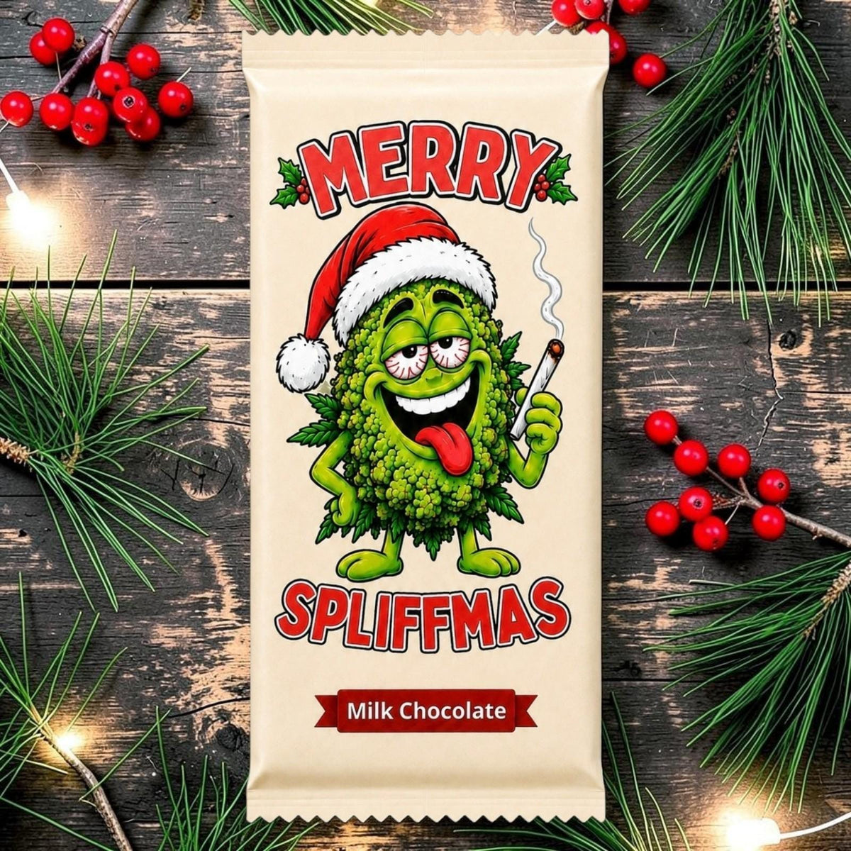Funny Stoner Chocolate Bar, Secret Santa Stocking Filler, Novelty Joke Gag Gift For Friends, Spliffmas 420, Xmas Chocolate Present
