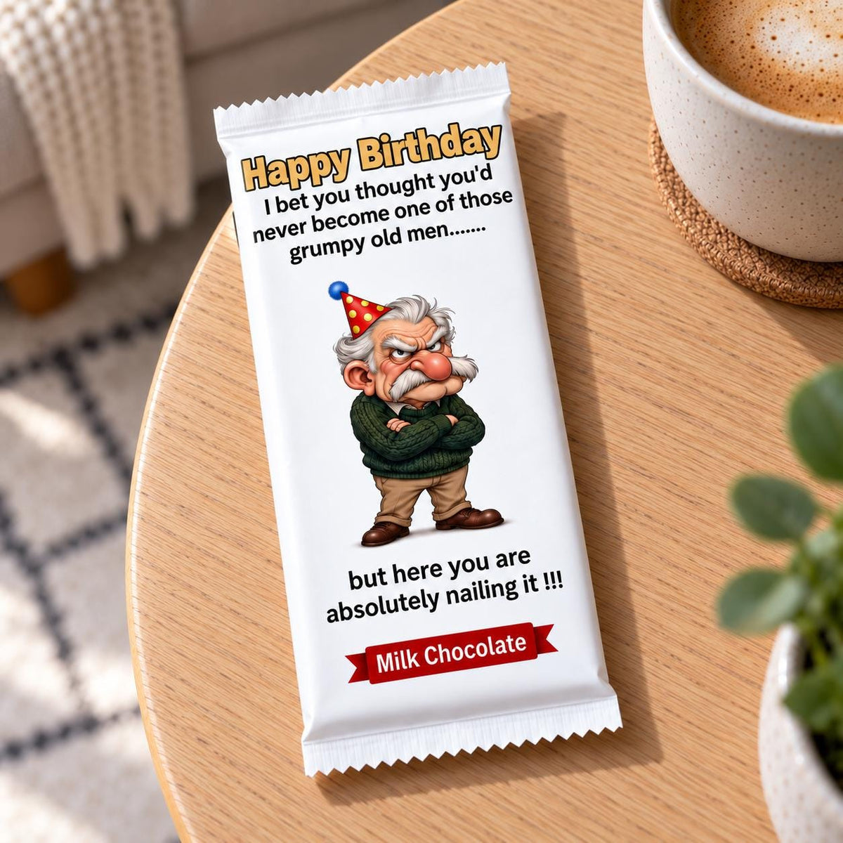 Novelty milk chocolate birthday gift for a sarcastic dad or grandad