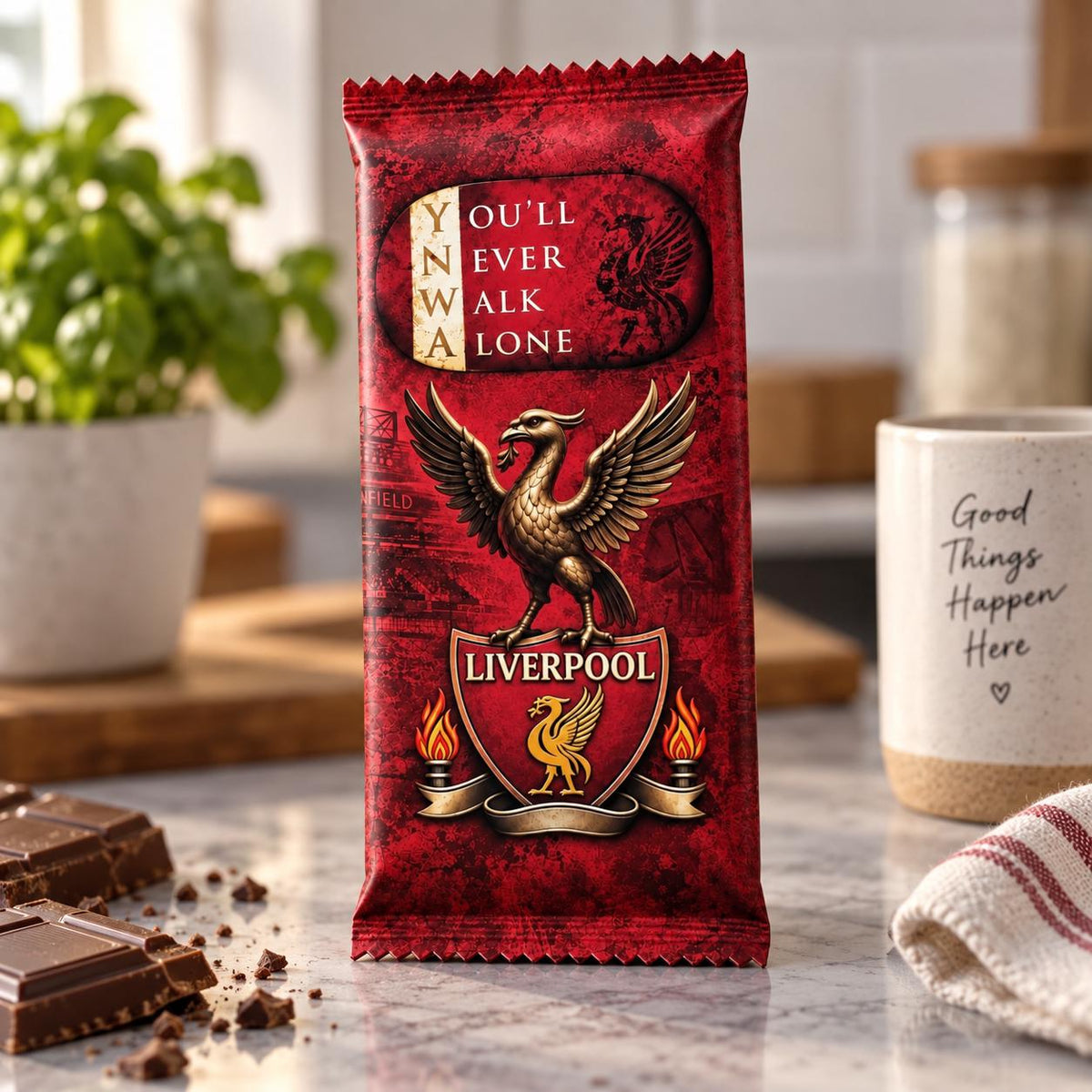 Liverpool Football Gift Chocolate Bar, Custom LFC Fan Wrapper, Anfield Stadium Soccer Gift, Novelty Sports Bar Treat, Birthday Gift for Him
