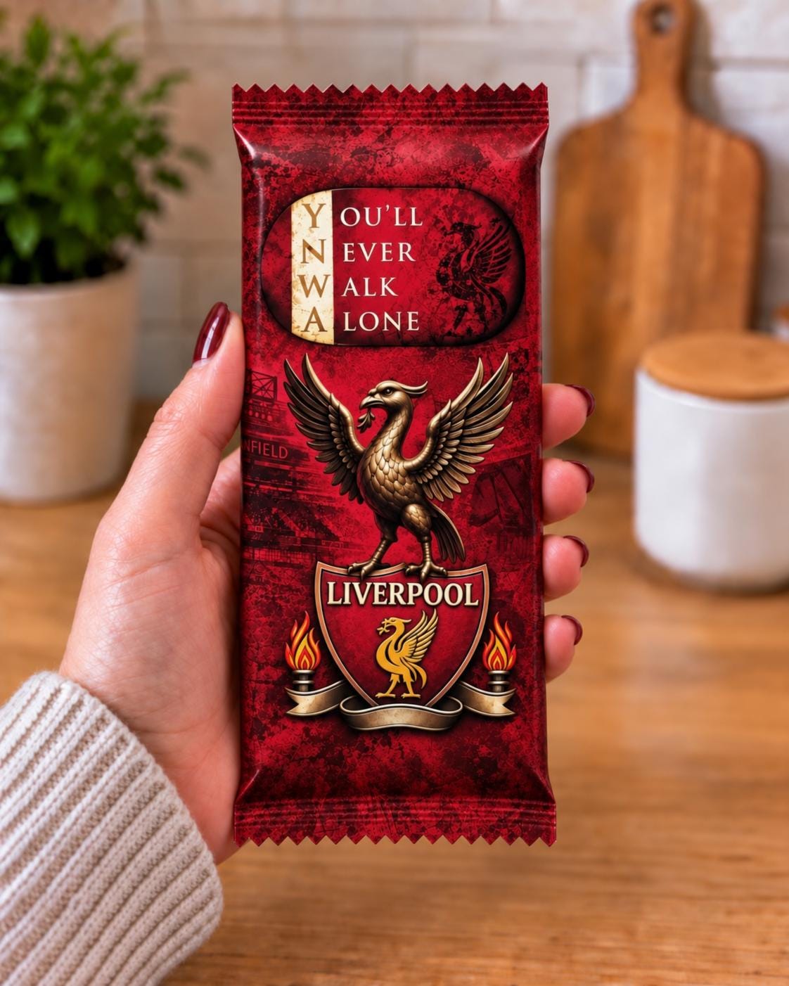 Liverpool Football Gift Chocolate Bar, Custom LFC Fan Wrapper, Anfield Stadium Soccer Gift, Novelty Sports Bar Treat, Birthday Gift for Him