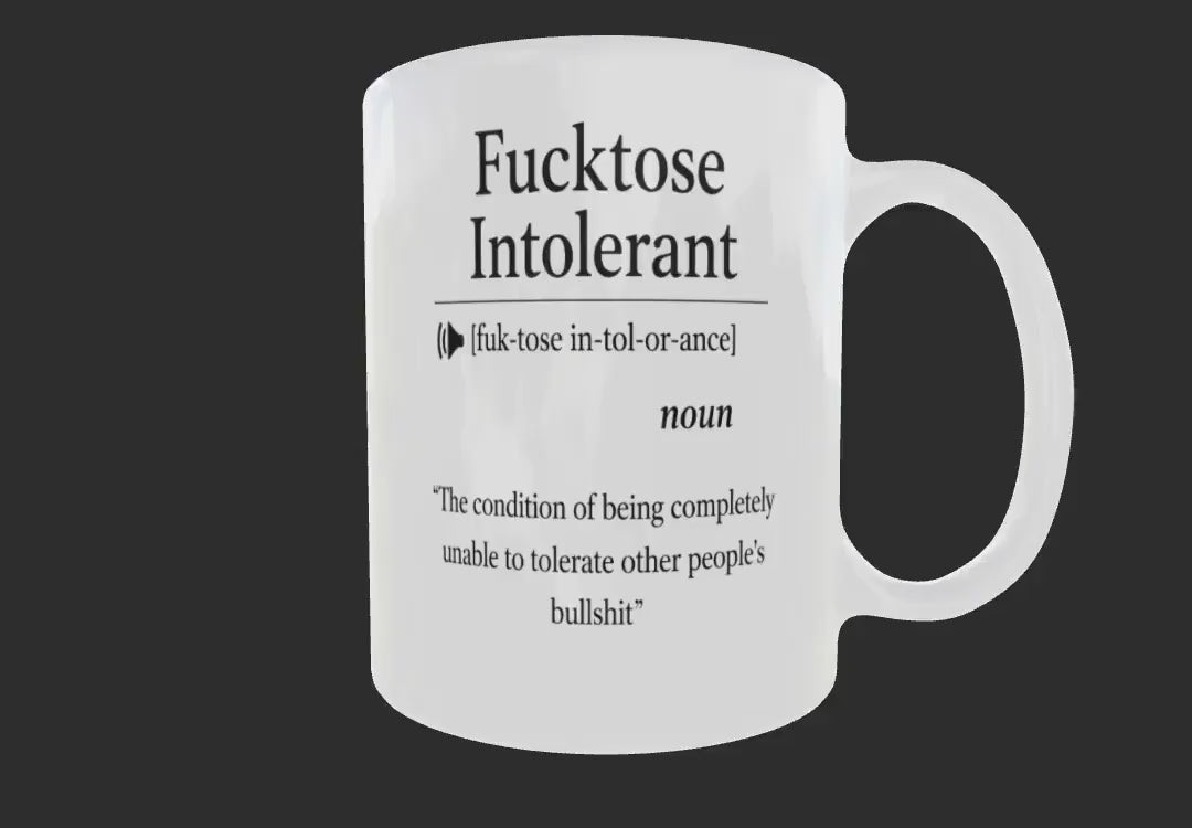 Fucktose Intolerant Mug – Funny Swear Mug | Rude Gift | Office Mug | Best Friend Gift