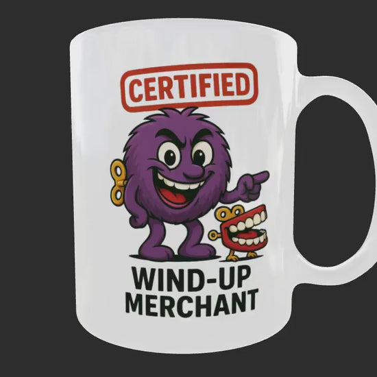 Wind-Up Merchant Cartoon Mug, Prank Gift for men