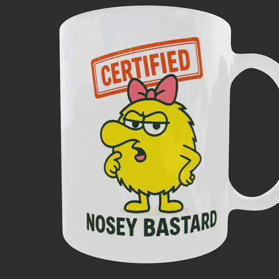 Funny Nosey Mug  – Cheeky Cartoon Coffee Cup, Gift for Coworker