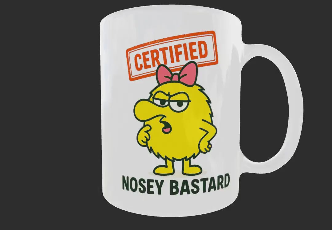 Funny Nosey Mug  – Cheeky Cartoon Coffee Cup, Gift for Coworker